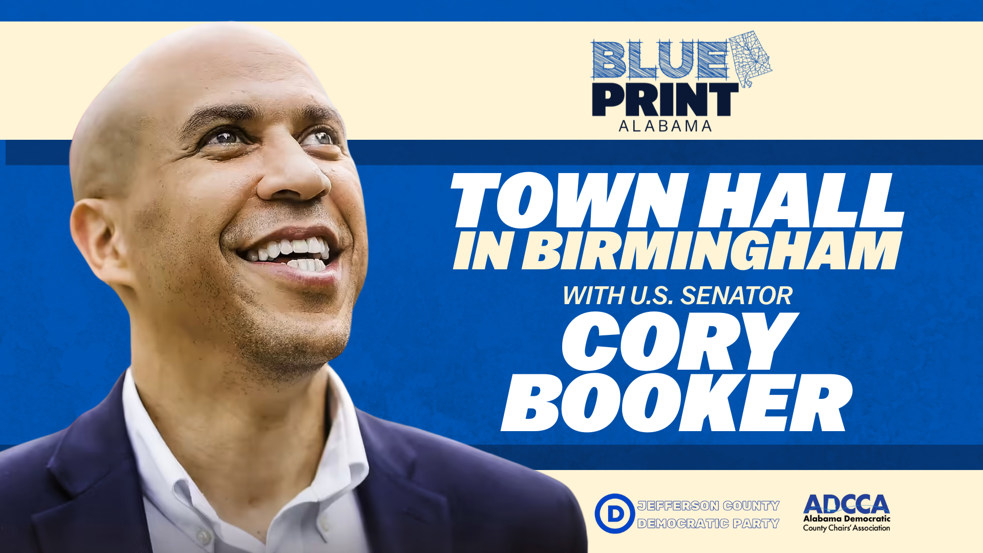 From BluePrint Alabama: As Promised: Cory Booker Coming to Birmingham! Dear Alabama Democrats, Our motto is simple: FIGHT BACK. As you may know, Senator Cory Booker was previously scheduled to [&hellip;]