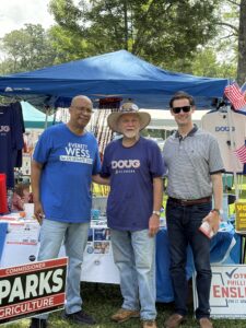 Everett Wess, Steve Candler and Phillip Ensler at The Chilton County Democratic Party Booth at Peach Jam Jubilee, 2026